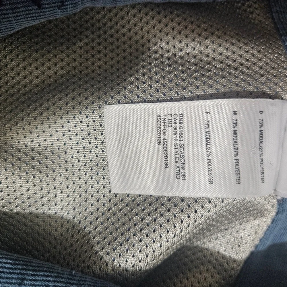 The North Face Mens XXL Blue Textured Short Sleeve Button Up Shirt AT8D